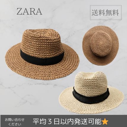 ZARA ザラ☆リボン付き 麦わら帽子 ハット 56cm キッズ 飛び込む
