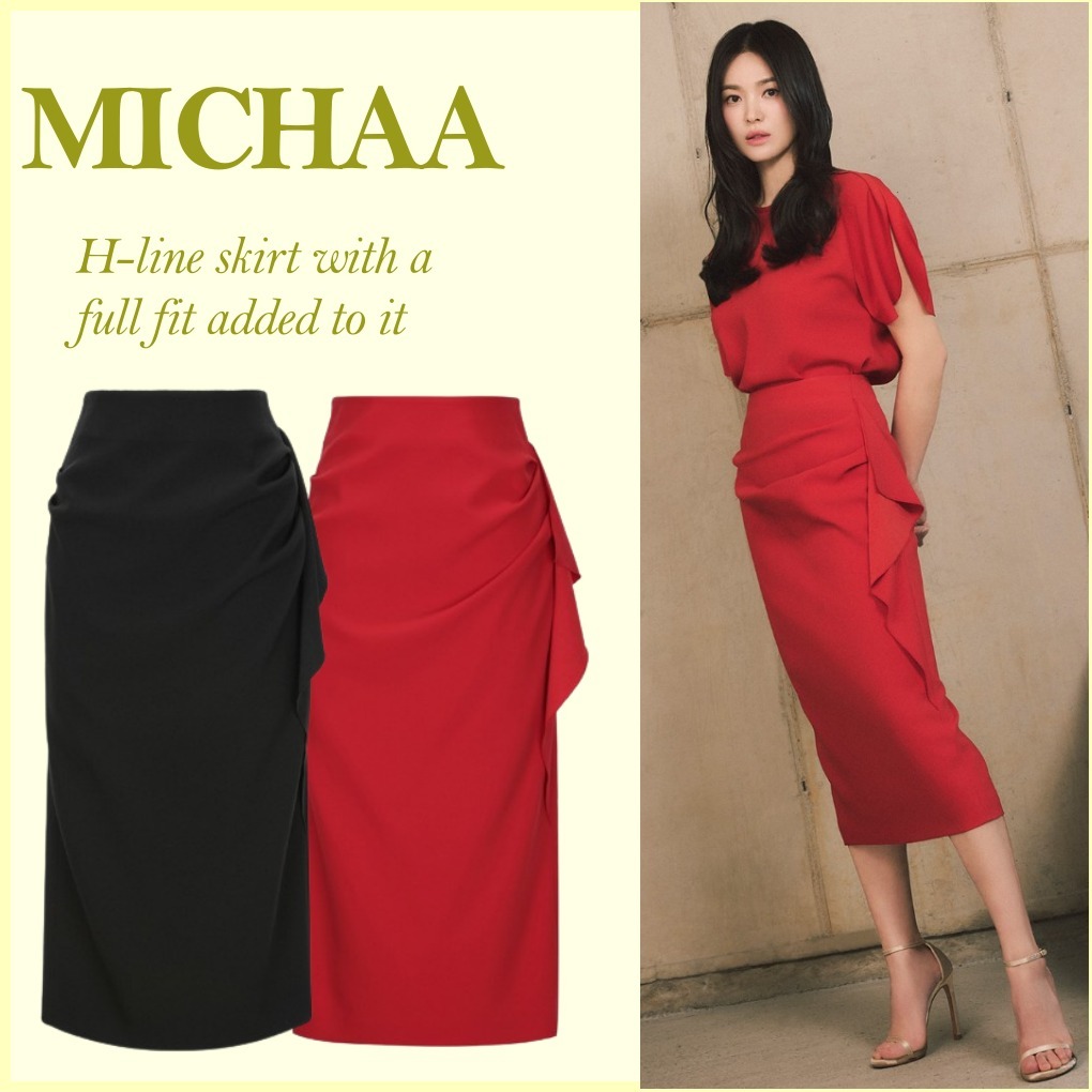 ◆MICHAA(ミーシャ)豊かなフィットを加えたHラインスカート
