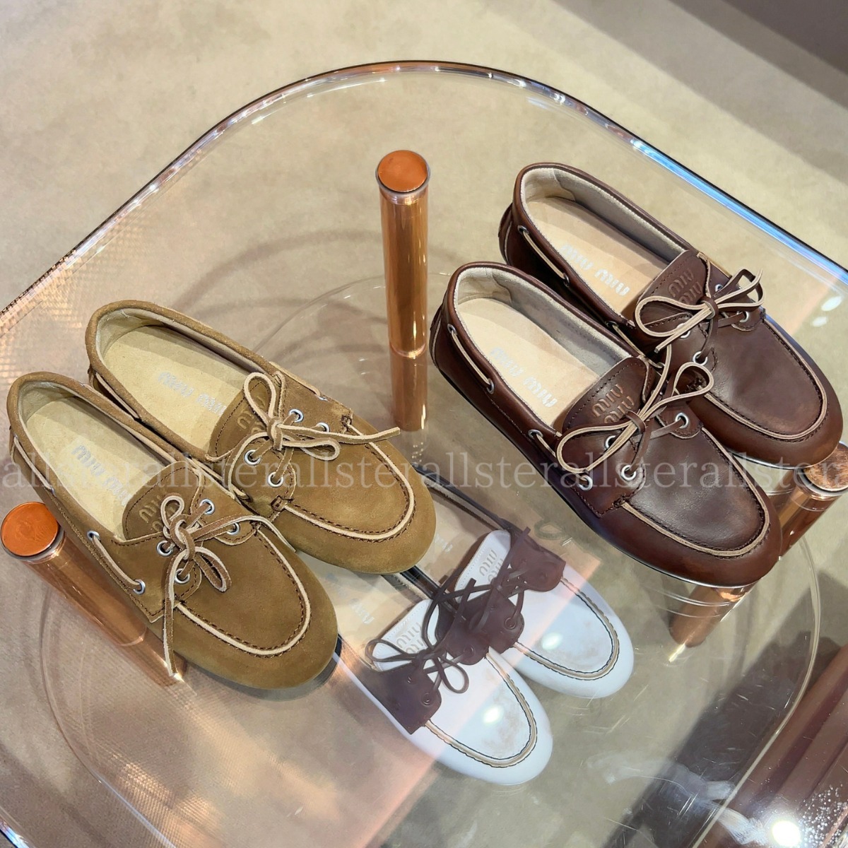 【MIUMIU】ミュウミュウ ロゴ レザーローファー