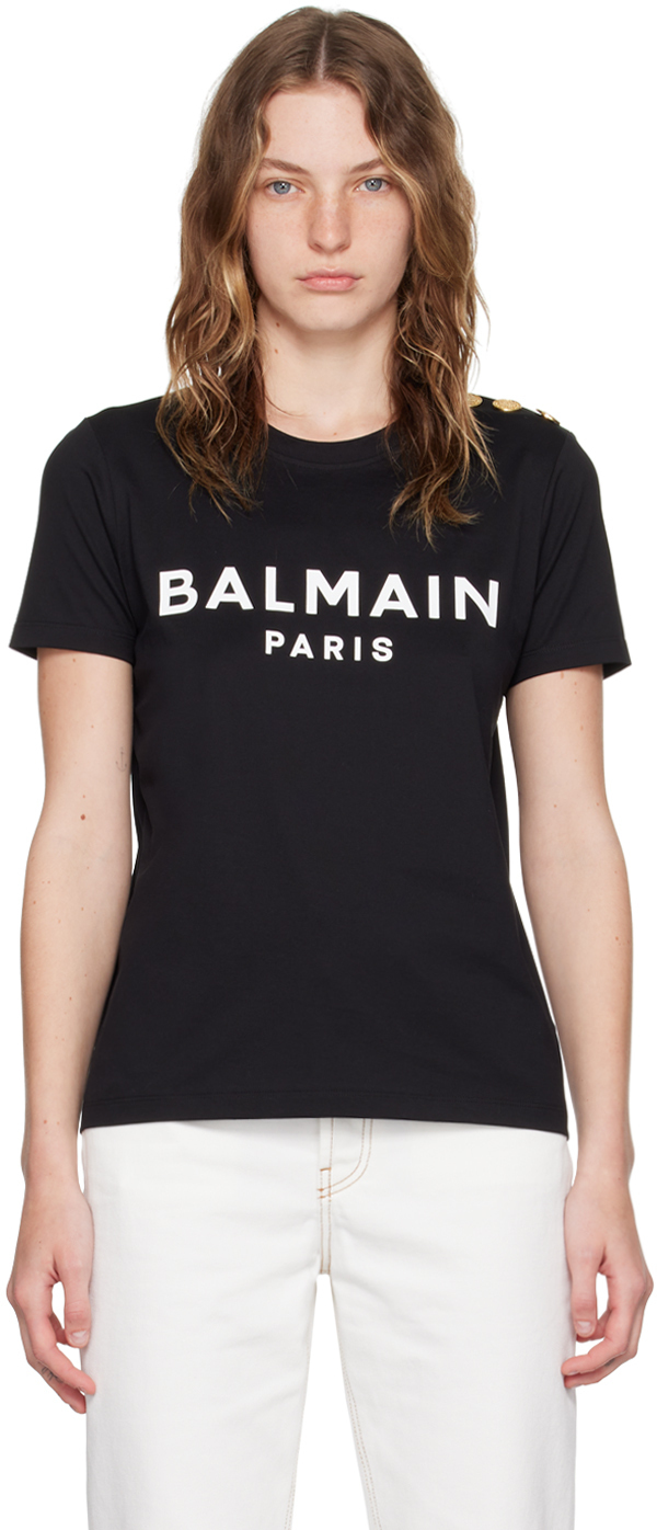 【関税込み】Balmain ブラック Balmain Paris Tシャツ