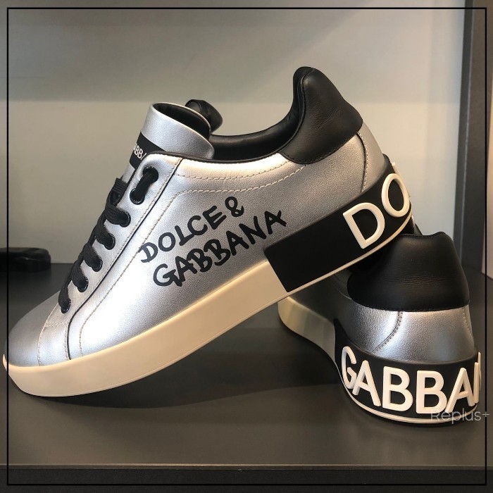 【Dolce&Gabbana】ポルトフィーノ スニーカー カーフ シルバー
