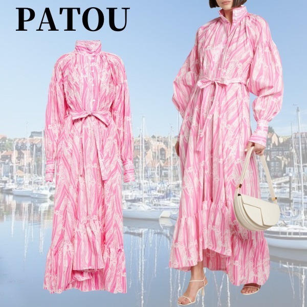 ☆関税込み☆【PATOU】プリント コットン マキシドレス
