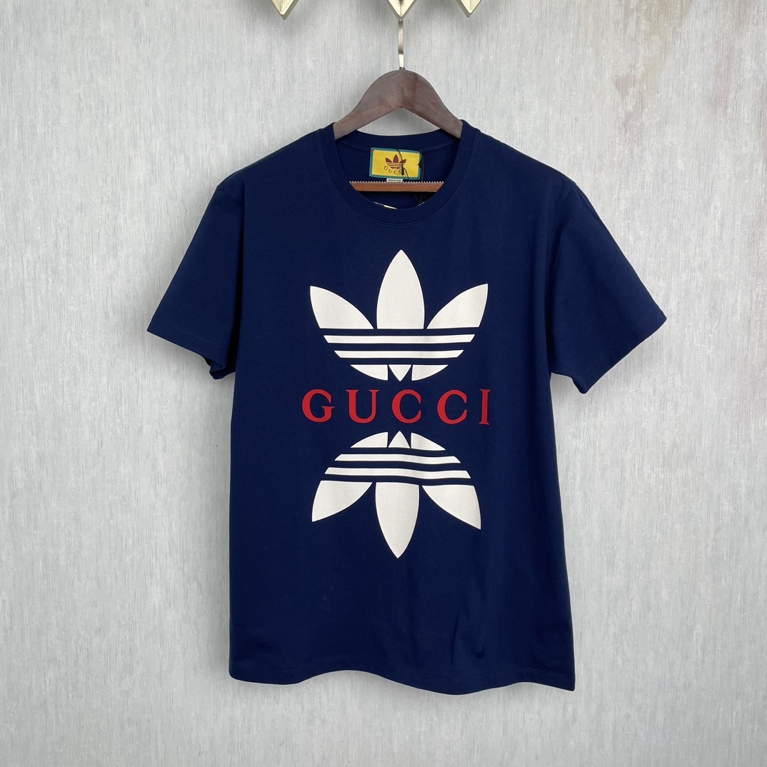 ★送料込★GUCCIxアディダス コラボ Ｔシャツ ブルー