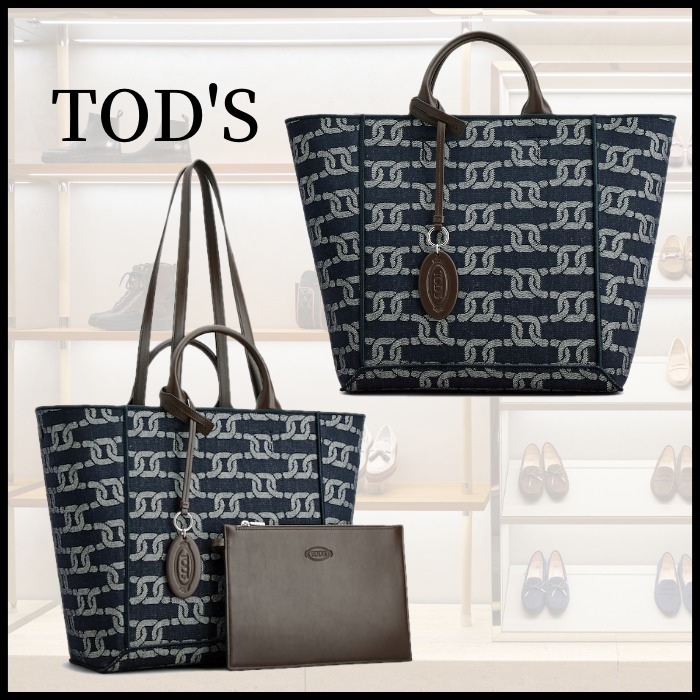 ◆TOD´S◆ダブルアップ デニム＆レザー バッグ ミディアム
