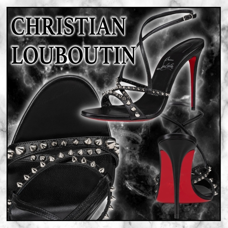 ◆CHRISTIAN LOUBOUTIN◆タトオシカ スパイク レザーサンダル◆