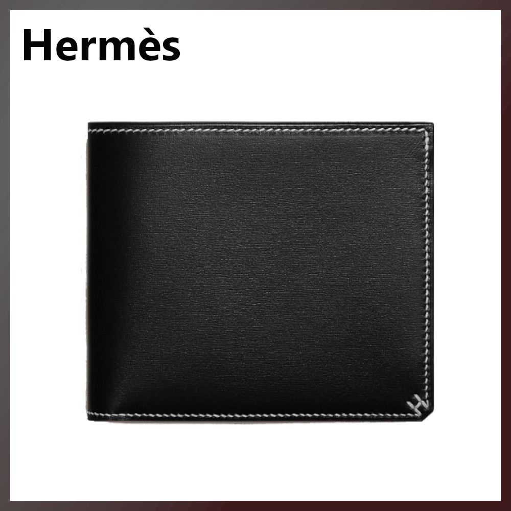 HERMES【Portafoglio H Sellier Compact】カーフスキン ブラック