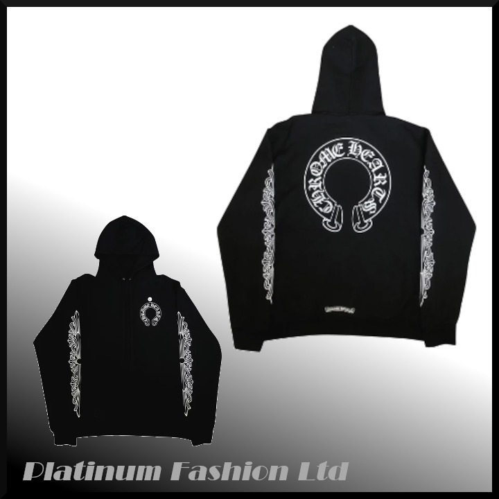 送料込♪【Chrome Hearts】ホースシュー フローラル パーカー