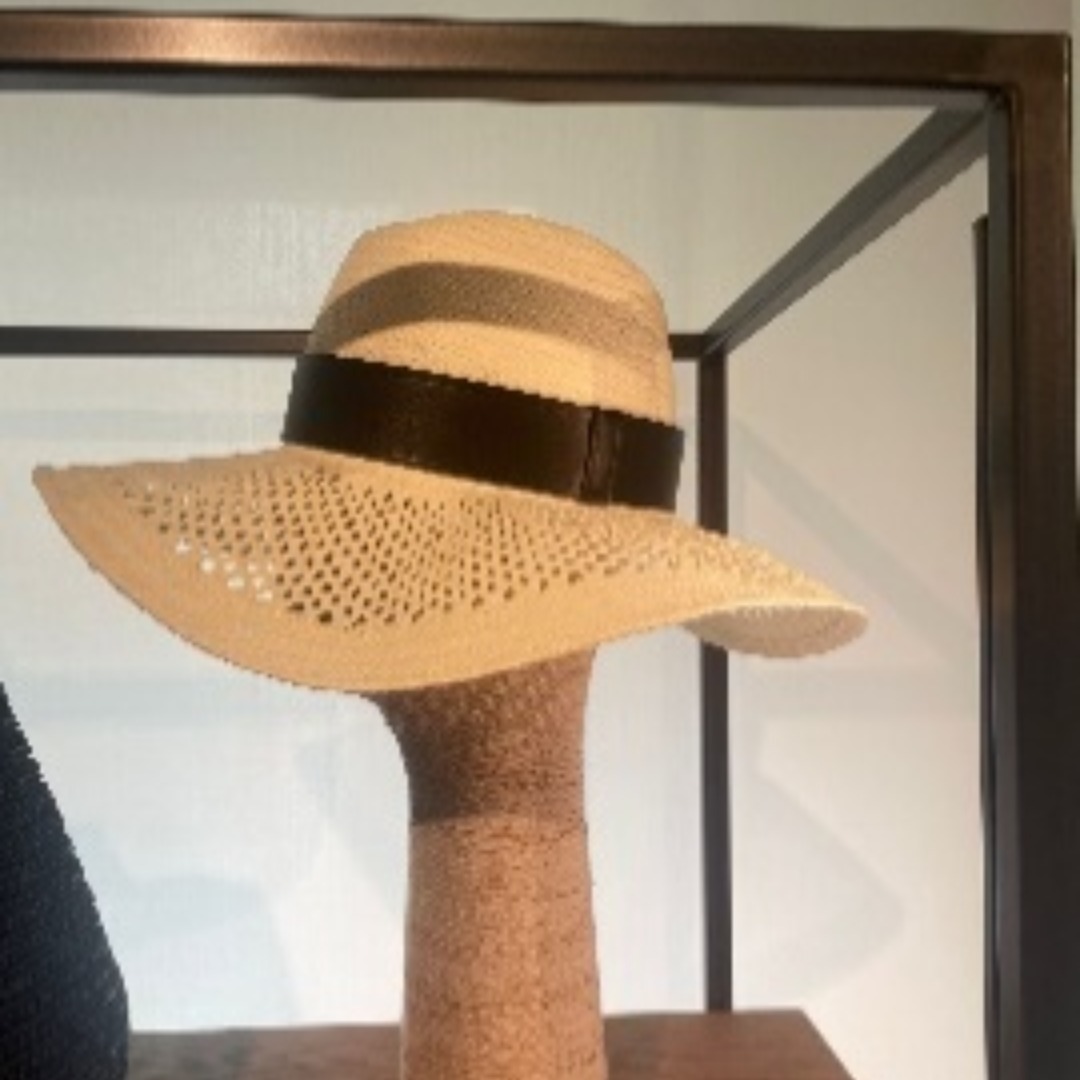 【関税負担無】MAX MARA Mesh Leather hat ストローハット