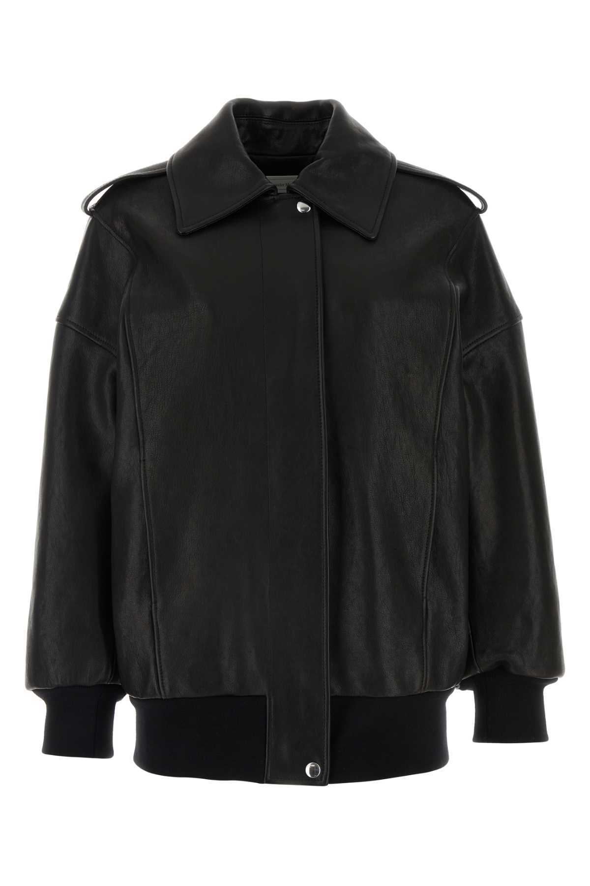 レザージャケット・コート alexander mcqueen LEATHER JACKET (799506Q5AIZ 1000)
