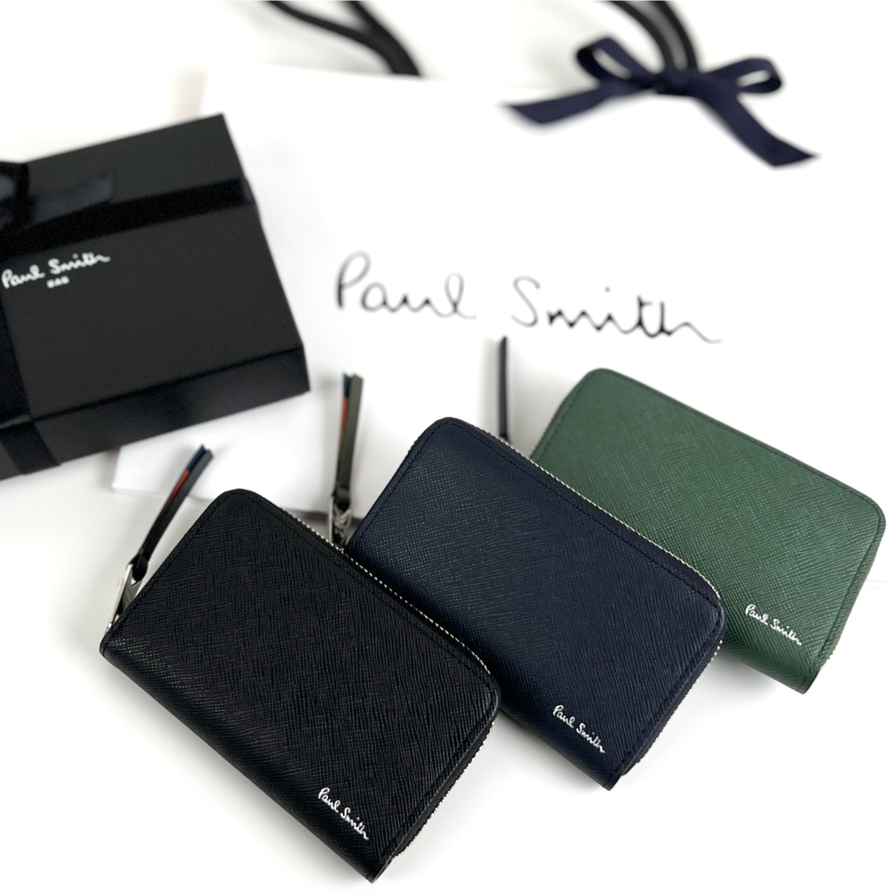 【Paul Smith】ブライトストライププラー カード＆コインケース