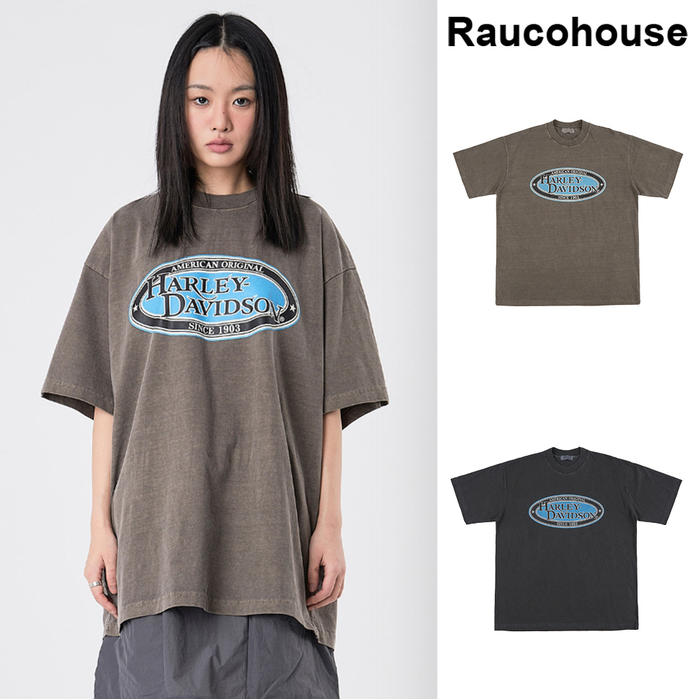 【Raucohouse】American harley-davidson printing t-shirt