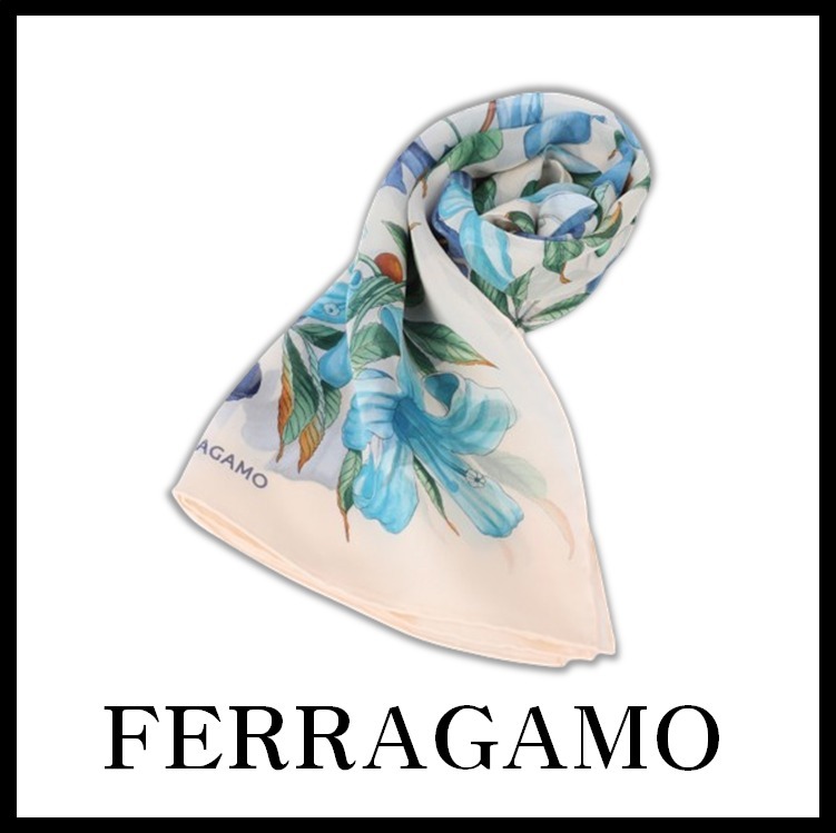 ☆関税込☆Ferragamo★ハイビスカスプリントショール★TURCH