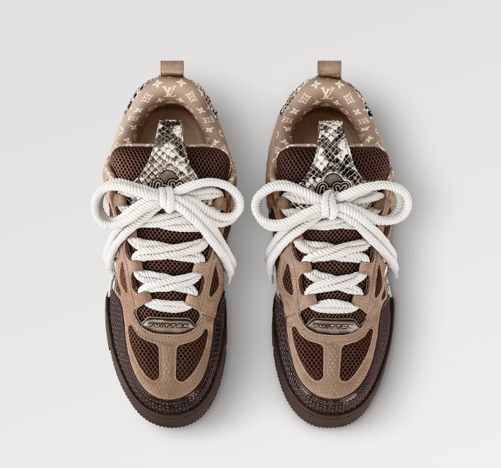 Louis Vuitton《LVスケートラインスニーカー》茶色 レザー 直営