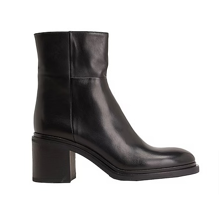 8 by YOOX LEATHER MID-HEEL ANKLE BOOT ショートブーツ