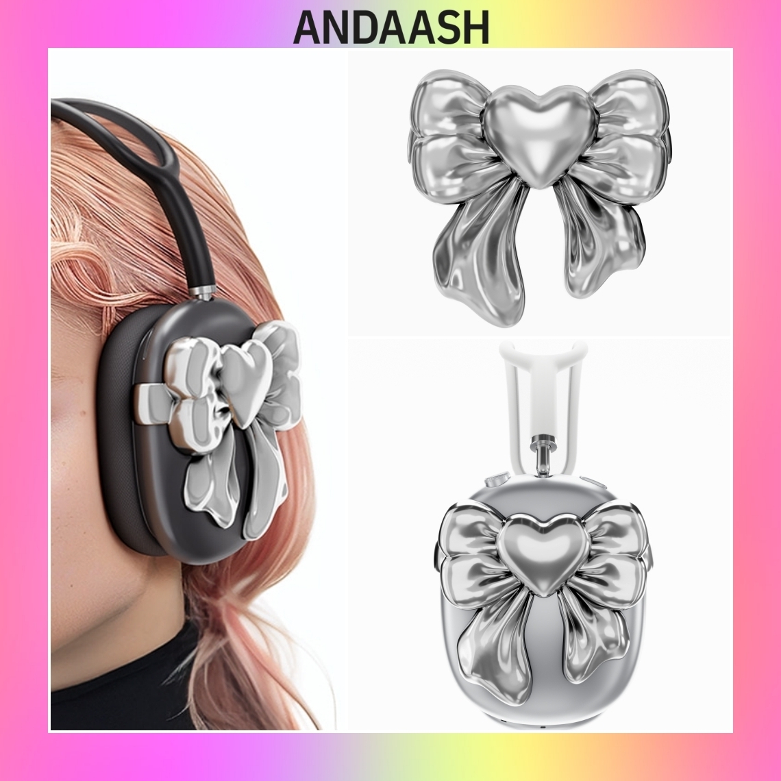 ANDAASH】韓国人気雑貨☆AirPods Max Case Bow 01 スマホケース