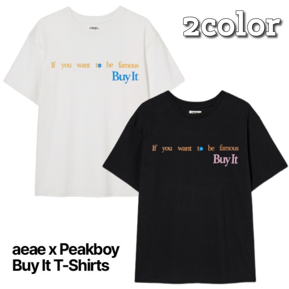 AEAE★韓国★人気 コラボ aeae X PEAKBOY BUY IT T-SHIRTS 2色