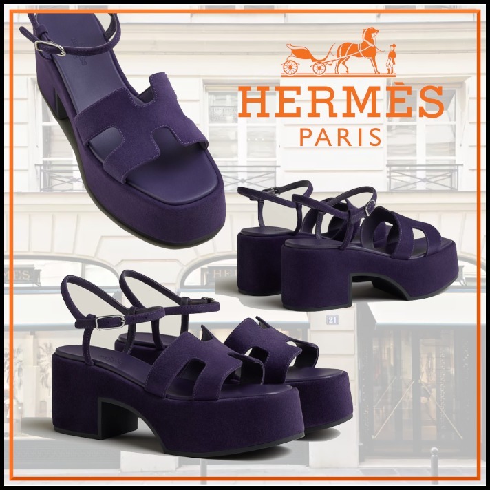 足長効果 ソックスやタイツと合わせても◎HermesJam 30 サンダル