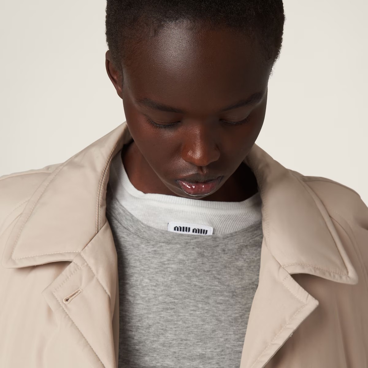 《送料無料》 MIU MIU Panama cotton down coat