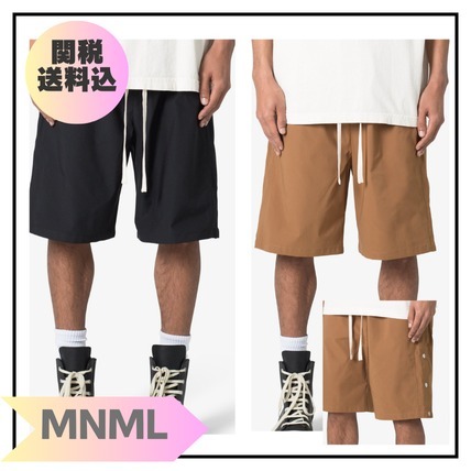 ★MNML★サイド スナップ ショートパンツ ブラック ブラウン