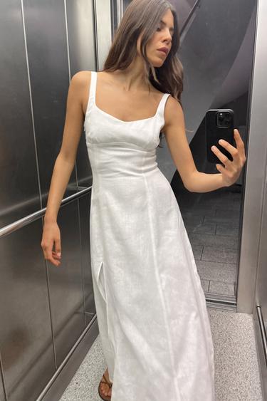 ZARA】リネン100% ミディワンピース | 8265/707 ワンピース