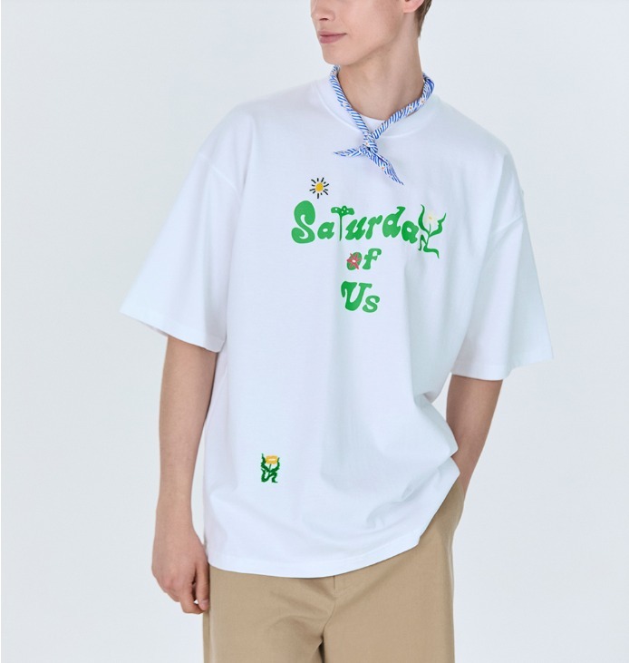 [STU]Green Logo Printing BeadsTシャツ★日本未入荷★韓国人気
