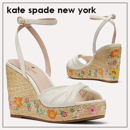 kate spade◆いちごが可愛い フラット サンダル ペールゴールド
