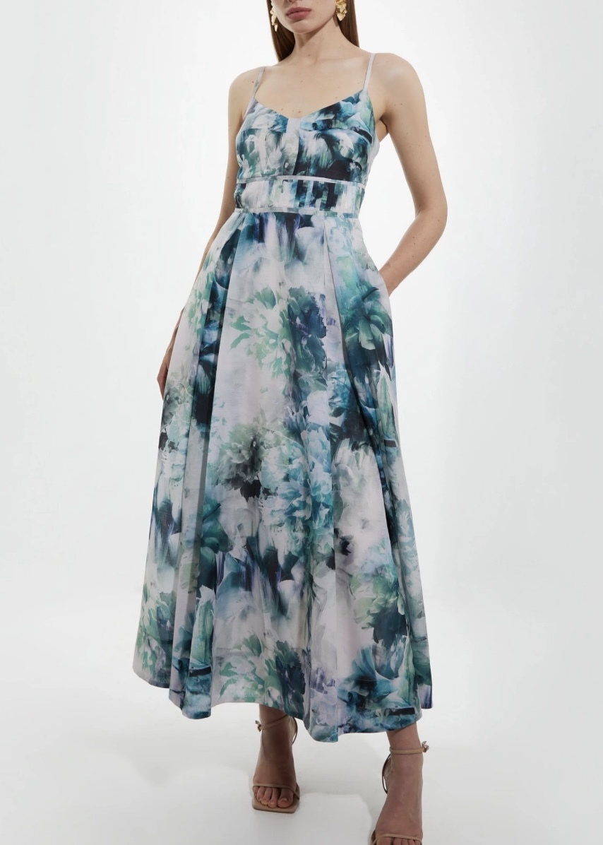 安心追跡【KAREN MILLEN】ボイルストラップコットンマキシドレス