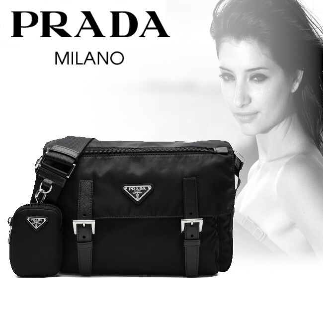 正規店買付【PRADA】ブラック Re-Nylon ミディアム バッグ