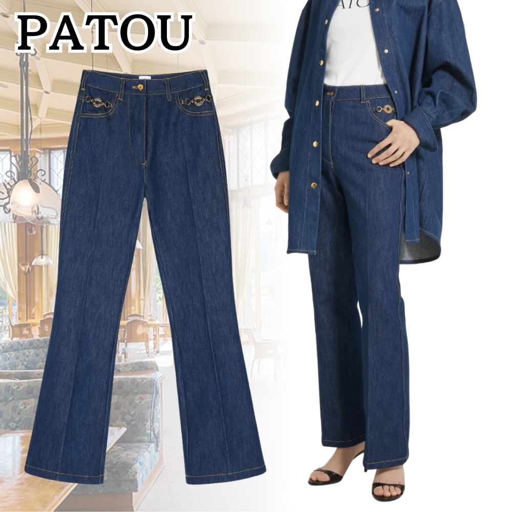PATOU*高級感ある*オーガニックコットンデニム製 フレアーパンツ