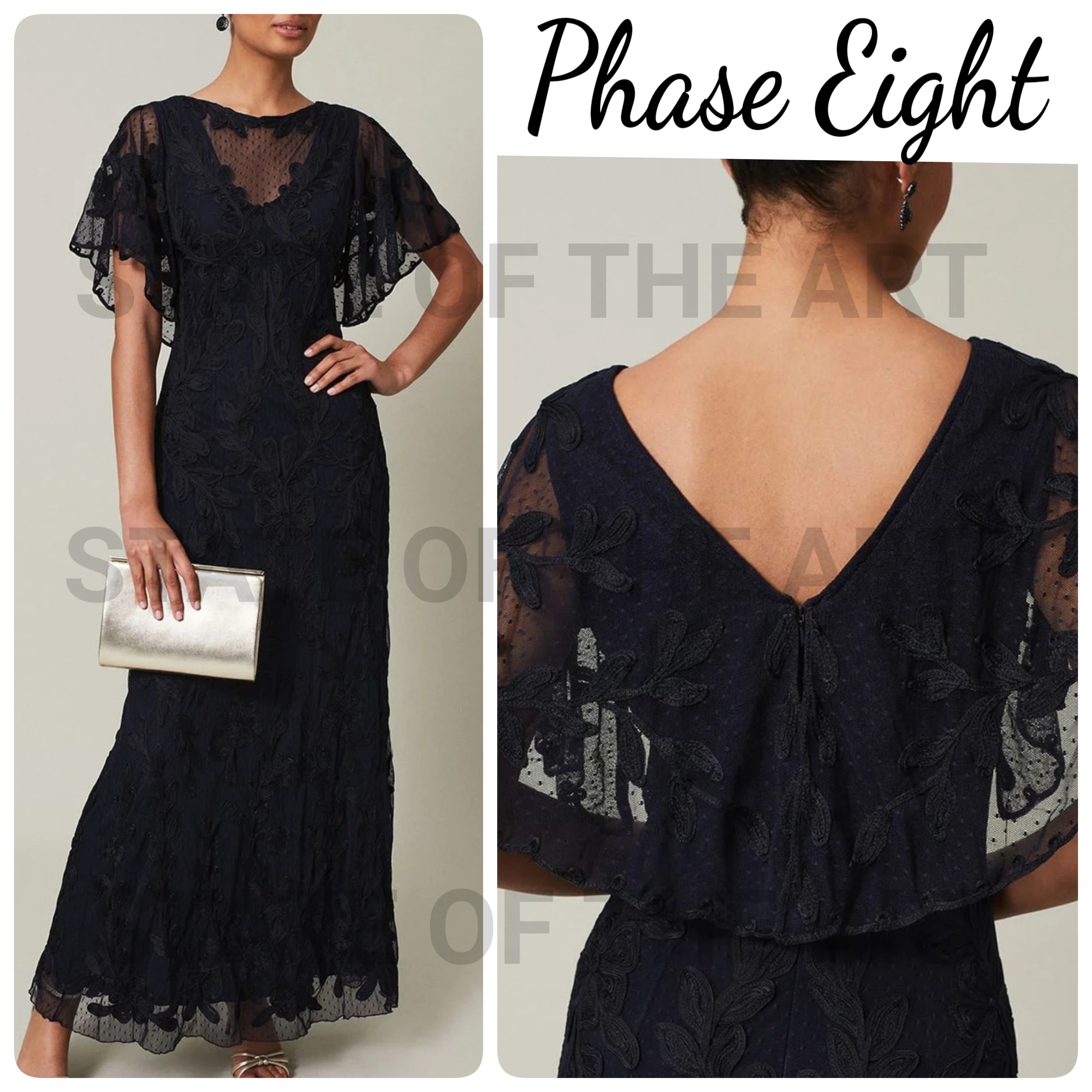 英国発【Phase Eight】Noelle Tapework マキシドレス