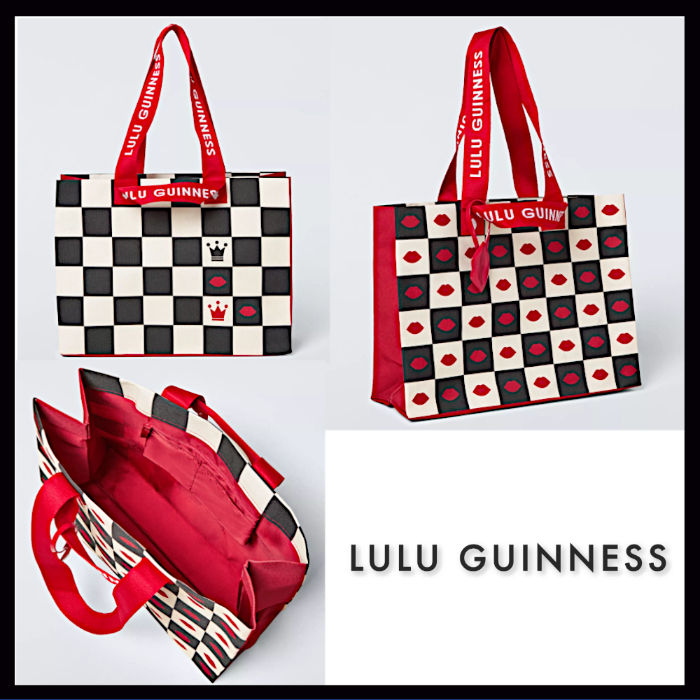 新作【Lulu Guinness x Waitrose】チェス チェック バッグ 2WAY