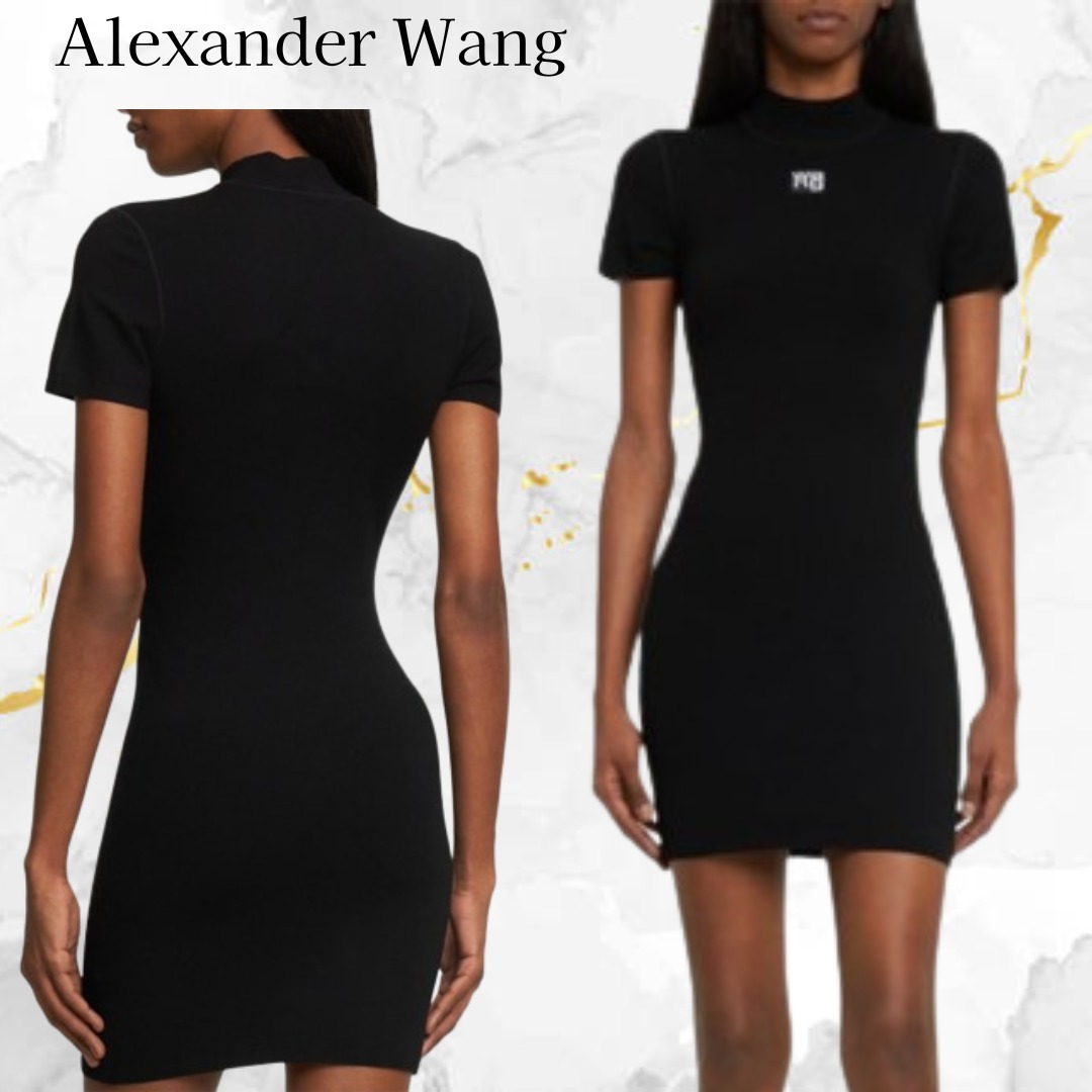 Alexander Wang ストレッチ ジャージー ロゴ ミニドレス