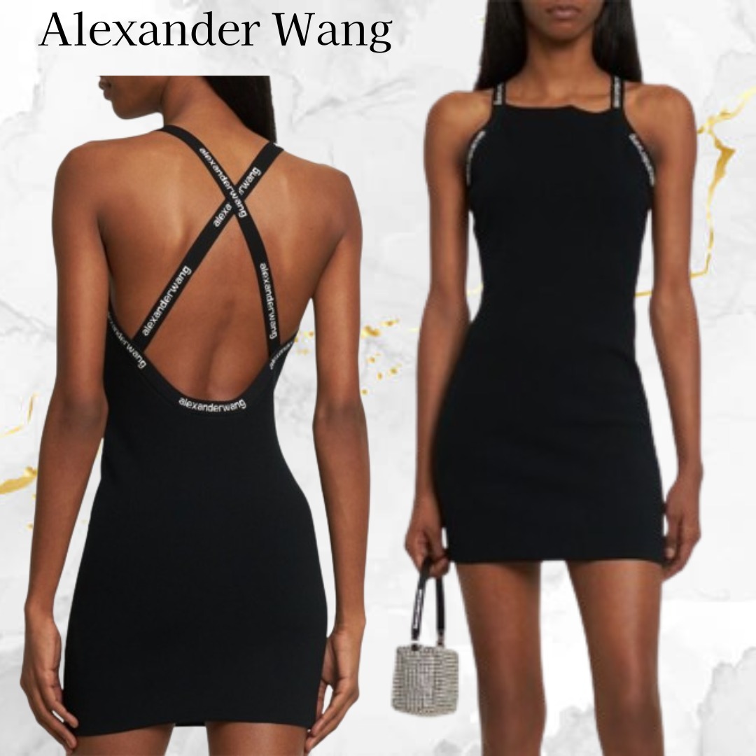 Alexander Wang ストレッチ ロゴ ミニドレス