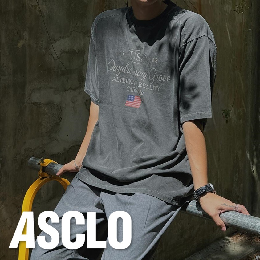 Tシャツ・カットソー ASCLO Pigment USA Short Sleeve T Shirt (3color)