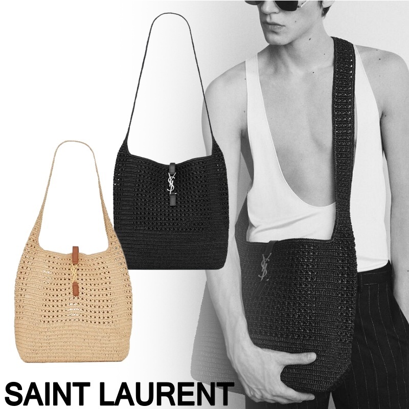 Saint Laurent ホーボーバッグ ラフィアクロシェ ロング トート