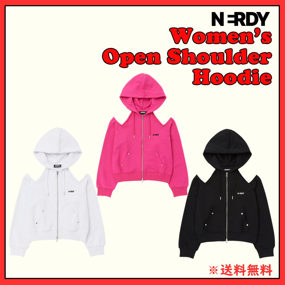 ◆ノルディ◆W's Open Shoulder Hoodie Zip Up◆ジップ アップ