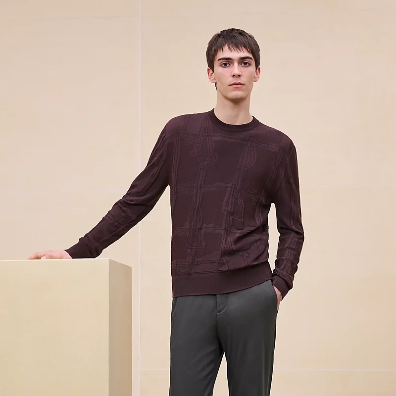 【シックに♪】HERMES《jeux de points harnais》長袖ニット