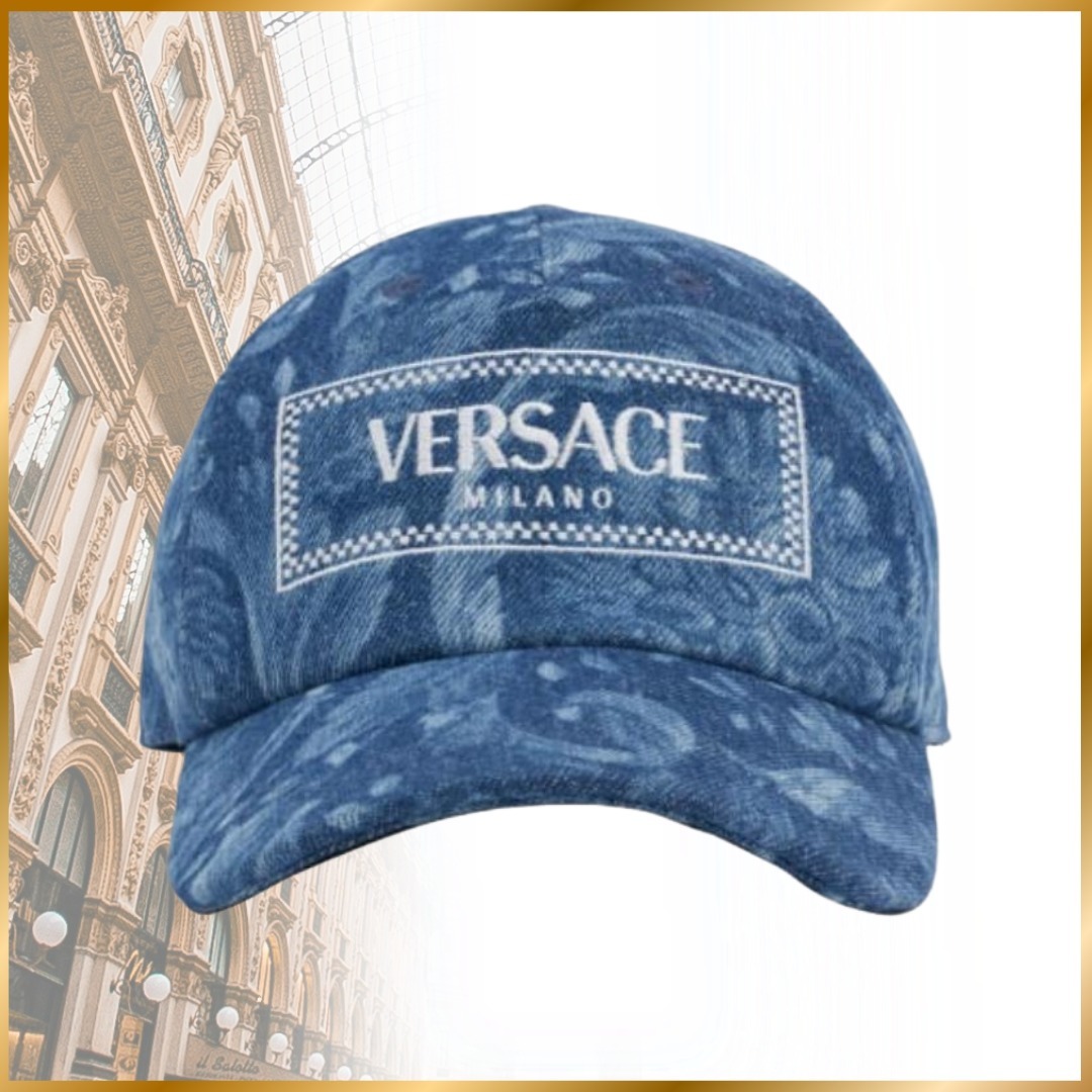 ◆上品でおしゃれ◆ 関税込 【VERSACE】ロゴキャップ インディゴ