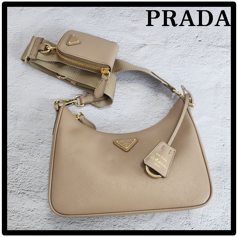 ★関税込★PRADA★Re-Edition 2005 ハンドバック★ベージュ★