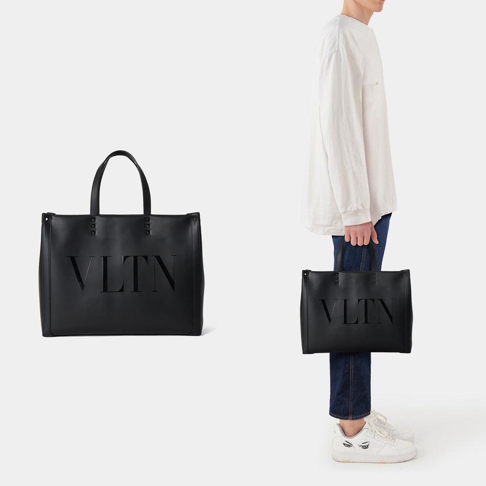 《VALENTINO》 B0A35BHY 0NO VLTN ロゴトートバッグ
