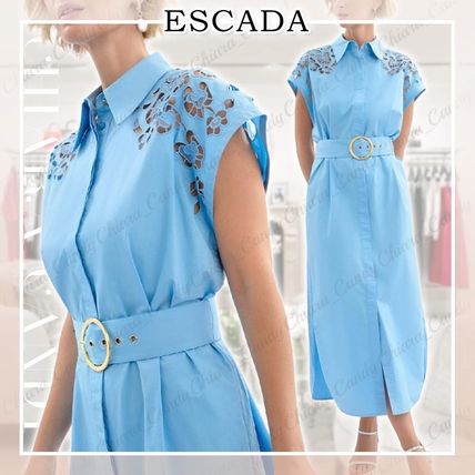 美品❣️10万❣️エスカーダ　ESCADA ストレッチワンピース　7分袖 36 紺 楽天市場】エスカーダ（ワンピース｜レディースファッション）の通販