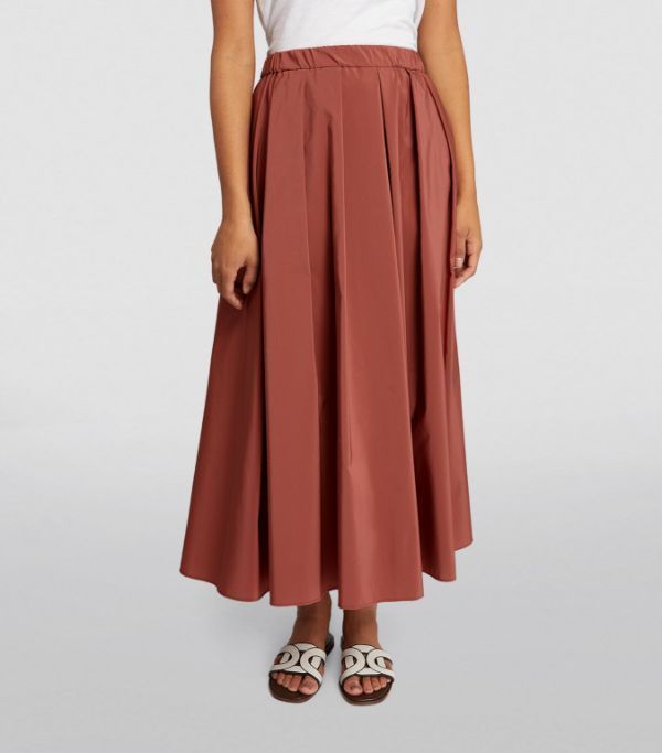 《送料無料》 MAXMARA Flared skirt in cotton blend taffeta