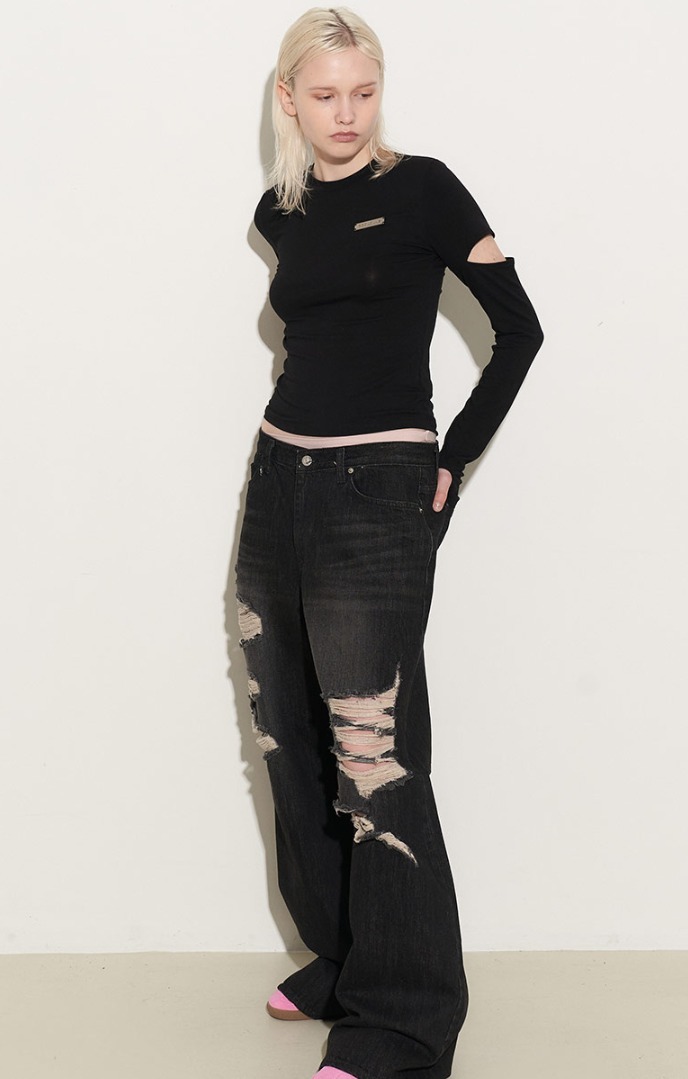 ☆LE SSERAFIM ユンジン☆【ROCKCAKE】☆Faye Damage Jean.s☆