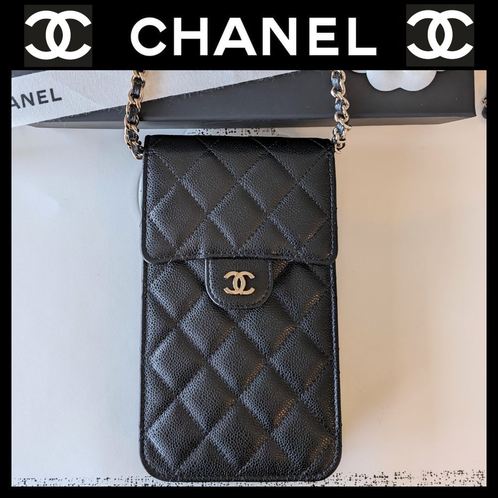 【便利♪】CHANEL クラシックフォンケース ブラック