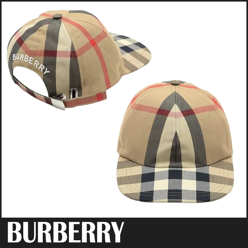 送料関税込☆BURBERRY チェック コットン ベースボールキャップ