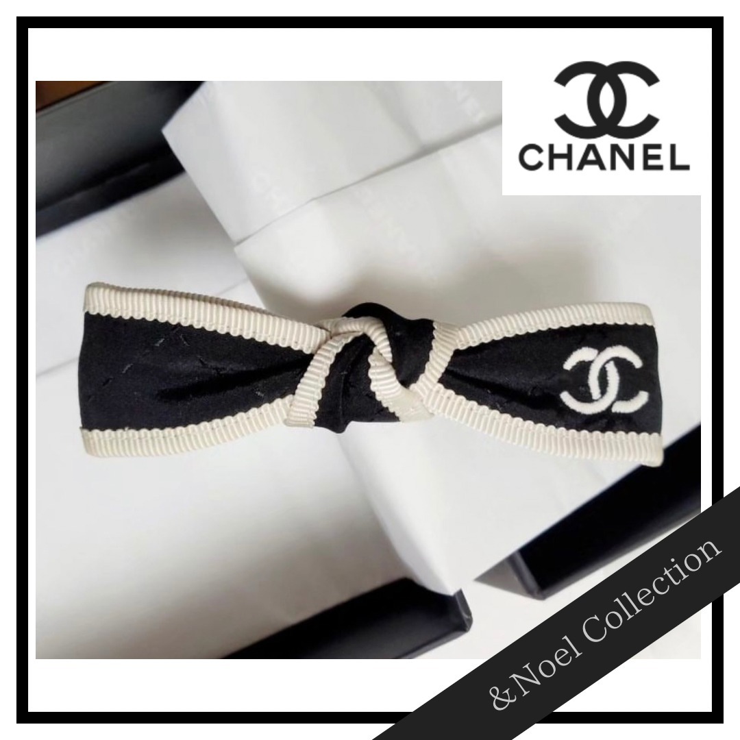 【ボウ バレッタ♢】CHANEL *ヘアアクセサリー*バイカラー