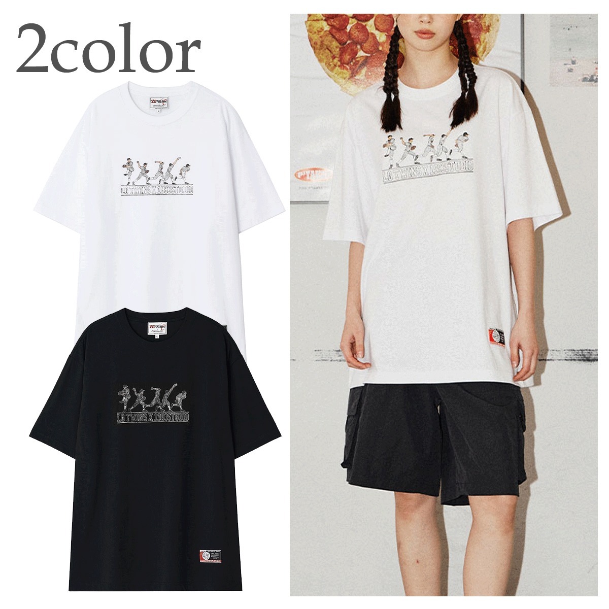 Tシャツ・カットソー 1993STUDIO [LG TWINS] PITCHER GRAPHIC T-SHIRT 4FK1069