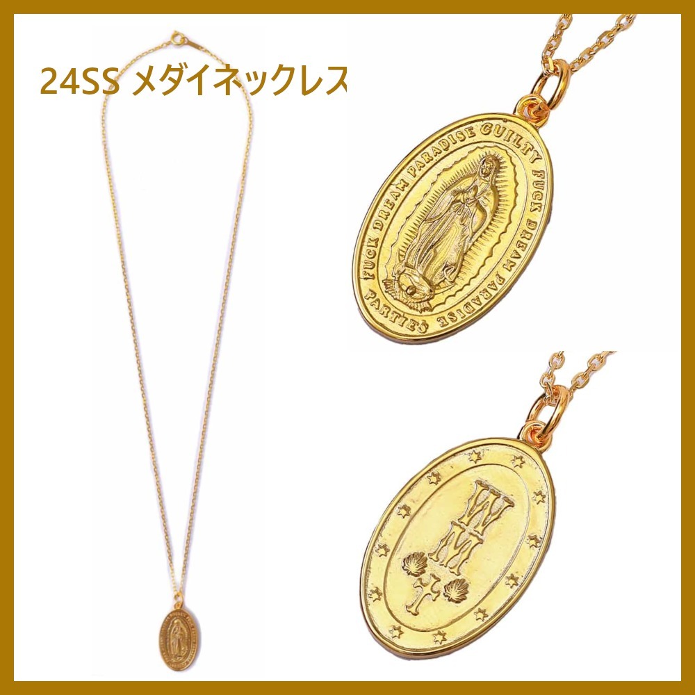 24SS 《ワコマリア》定番メダイネックレス ゴールド