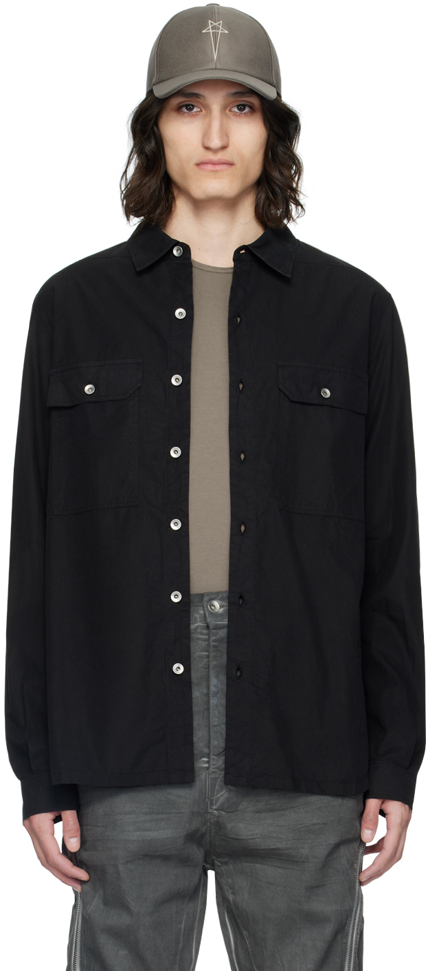 【関税込み】Rick Owens DRKSHDW ブラック ボタンアップシャツ