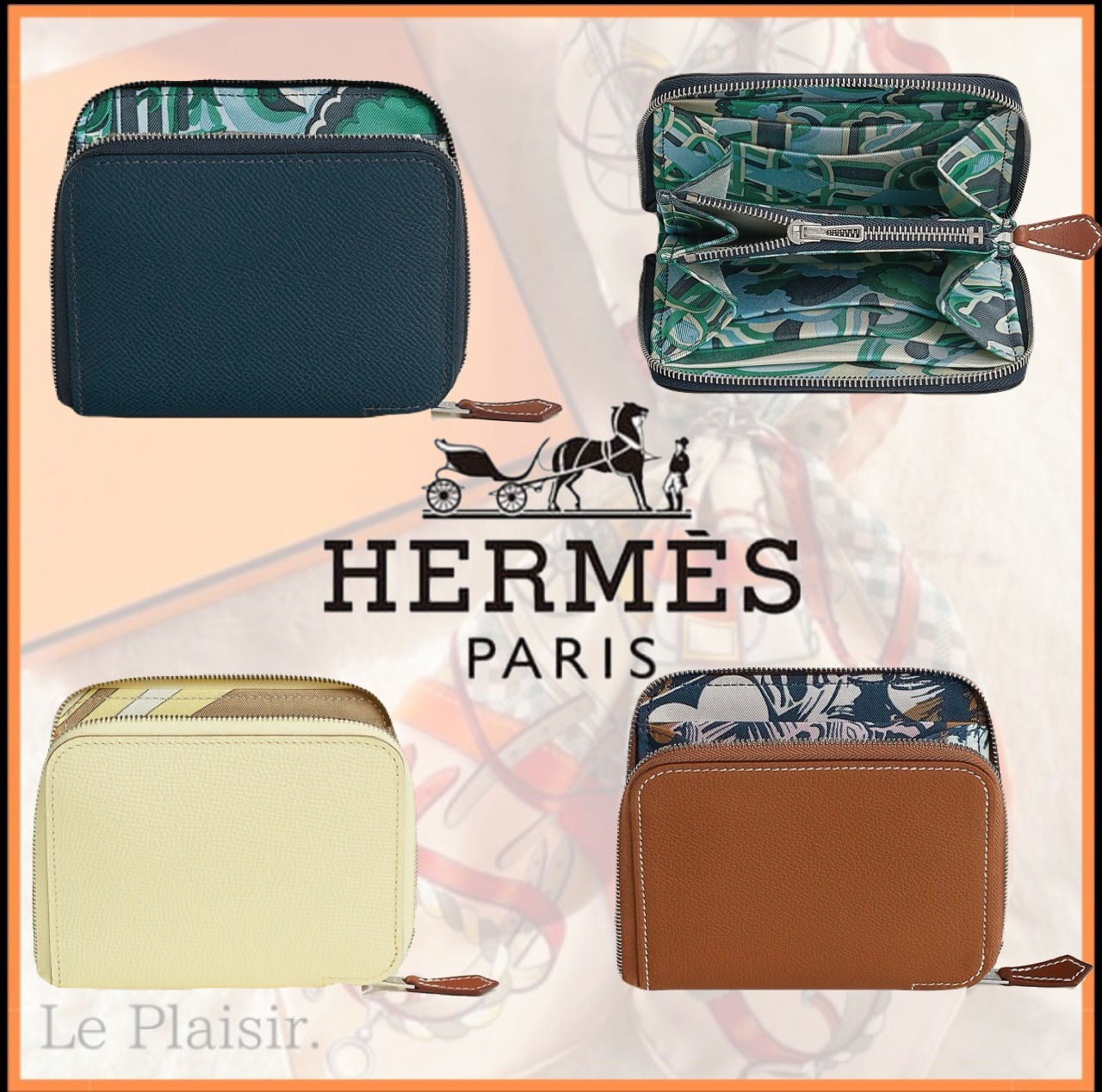 人気♡HERMES シルクインコンパクトウォレット財布